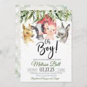 Farm Baby Dusche Einladung Boy Boho (Vorne/Hinten)