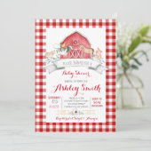 Farm Baby Dusche Einladung Mädchen (Stehend Vorderseite)