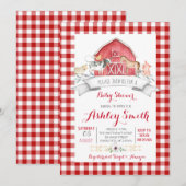 Farm Baby Dusche Einladung Mädchen (Vorne/Hinten)