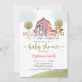 Farm Baby Shower Girl Einladung (Vorderseite)