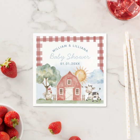 Farm Baby Showpapier Napkins Serviette (Beispiel)