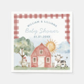 Farm Baby Showpapier Napkins Serviette (Vorderseite)