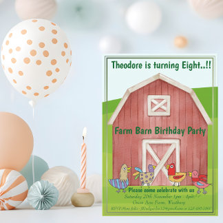 Farm Barn Birthday Party Einladung