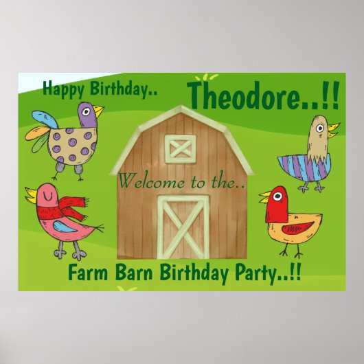 Farm Barn Birthday Party Poster (Vorne)
