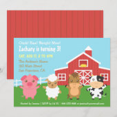 Farm Barnyard Animal Birthday Party Einladungen (Vorne/Hinten)