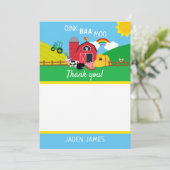 Farm Barnyard Animal Geburtstag Vielen Dank Dankeskarte (Stehend Vorderseite)
