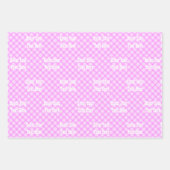 Farm barnyard animals gingham pink geschenkpapier set (Vorderseite 3)