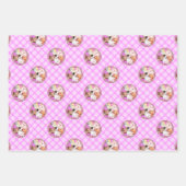 Farm barnyard animals gingham pink geschenkpapier set (Vorderseite 2)