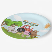 Farm Barnyard Baby Shower Pappteller (Schrägansicht)