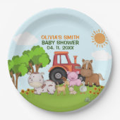 Farm Barnyard Baby Shower Pappteller (Vorderseite)