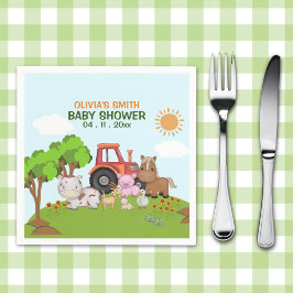 Farm Barnyard Baby Shower Serviette