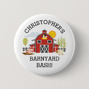 Farm Barnyard Birthday Old Macdonald Button