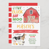 Farm Barnyard Geburtstagseinladung Einladung (Vorne/Hinten)