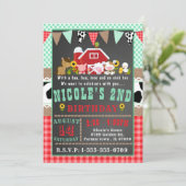 Farm Barnyard Geburtstagspartei Einladung (Stehend Vorderseite)