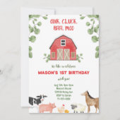 Farm Barnyard Geburtstagsparty Einladung (Vorderseite)