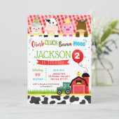 Farm Barnyard Geburtstagsparty Einladungen (Stehend Vorderseite)