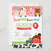 Farm Barnyard Geburtstagsparty Einladungen (Vorderseite)