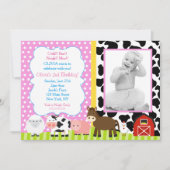 Farm Barnyard Geburtstagsparty Einladungen (Vorderseite)
