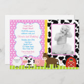 Farm Barnyard Geburtstagsparty Einladungen (Vorne/Hinten)