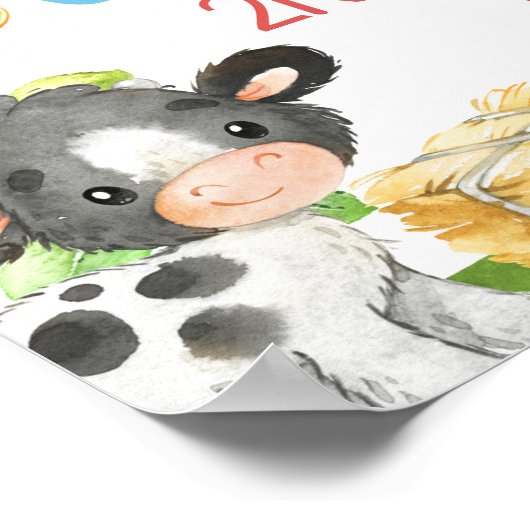 Farm Barnyard Tier Geburtstag Begrüßungszeichen Poster (Ecke)