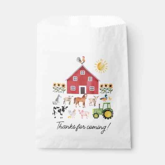 Farm Barnyard Tiere Geburtstag Geschenktütchen (Vorderseite)