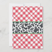 Farm Barnyard Tiere Gingham Cow Print Birthday Einladung (Rückseite)