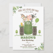 Farm Birthday Boy Old MacDonald Barnyard Party Einladung (Vorderseite)