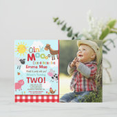 Farm Birthday Einladung Altes MacDonald Farm Party (Stehend Vorderseite)