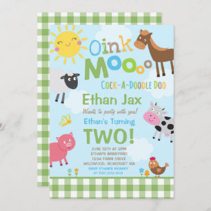 Farm Birthday Einladung Altes MacDonald Farm Party
