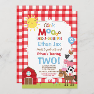 Farm Birthday Einladung Barnyard Geburtstagspartei