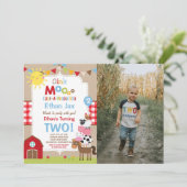 Farm Birthday Einladung Barnyard Geburtstagspartei (Stehend Vorderseite)