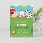 Farm Birthday Invasion Ranch Party Einladung (Stehend Vorderseite)