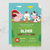 Farm Birthday Invasion Ranch Party Einladung (Vorne/Hinten)