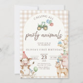 Farm Birthday Invitation Barnyard Party Invite Einladung (Vorderseite)