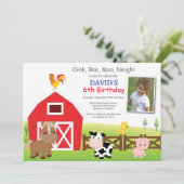 Farm Birthday Invitation Country Barnyard Party Einladung (Stehend Vorderseite)