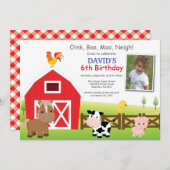 Farm Birthday Invitation Country Barnyard Party Einladung (Vorne/Hinten)