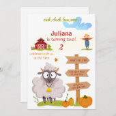 Farm Birthday invitation template Bernard invite Einladung (Vorne/Hinten)