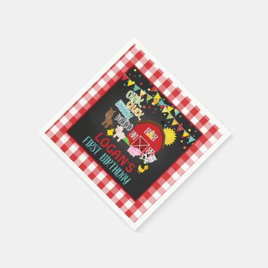 Farm Birthday Napkin Serviette (Ecke)