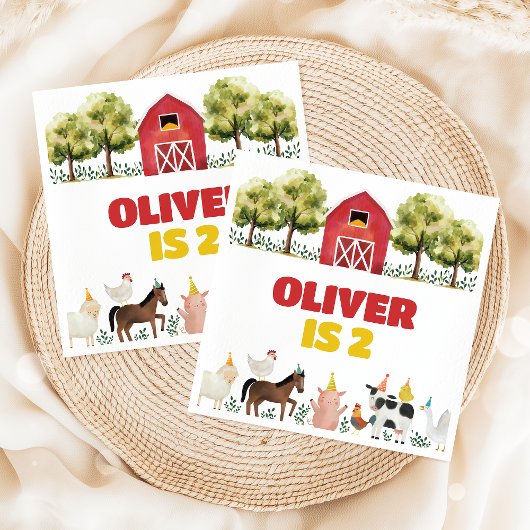 Farm Birthday Napkins Serviette