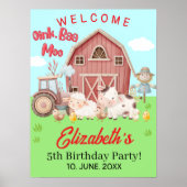 Farm Birthday Party – Barnyard Animal Wall Decor Poster (Vorne)