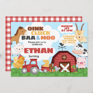 Farm Birthday Party Einladung