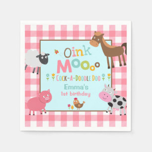 Farm Birthday Party Napkin Old MacDonald Party Serviette
