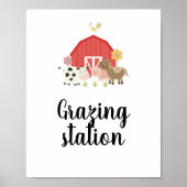 Farm Birthday Party Signatur Weidestation Lebensmi Poster (Vorne)