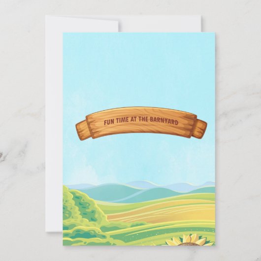 FARM BOY 3rd BIRTHDAY INVITATION THREE-I-I-I-O Einladung (Rückseite)