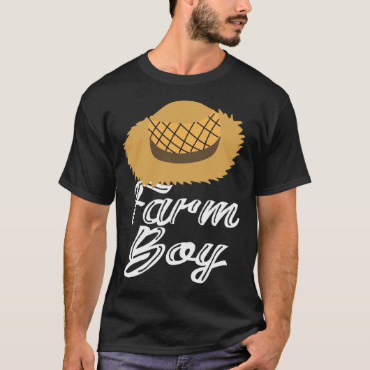 Farm Boy Farmer s Straw Hat Graphic T-Shirt (Vorderseite)