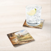 Farm Cat Coasters Rechteckiger Pappuntersetzer (Vor Ort)