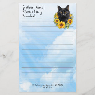 Farm Cat Sunblumen Linde Business Briefpapier