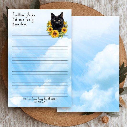 Farm Cat Sunblumen Linde Business Briefpapier