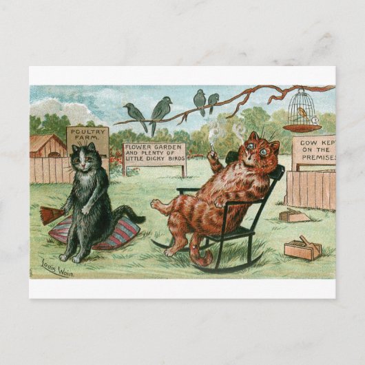 Farm Cats von Louis Wain Postkarte (Vorderseite)