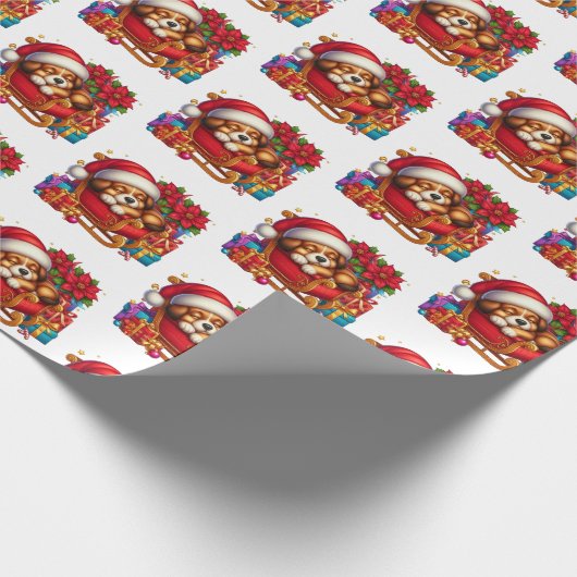 Farm Christmas Pup Geschenkpapier (Ecke)